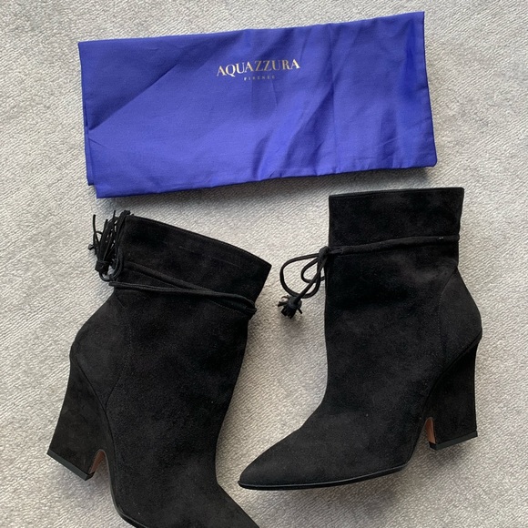 Aquazzura suede black booties **NEW** size 5 - Picture 3 of 4